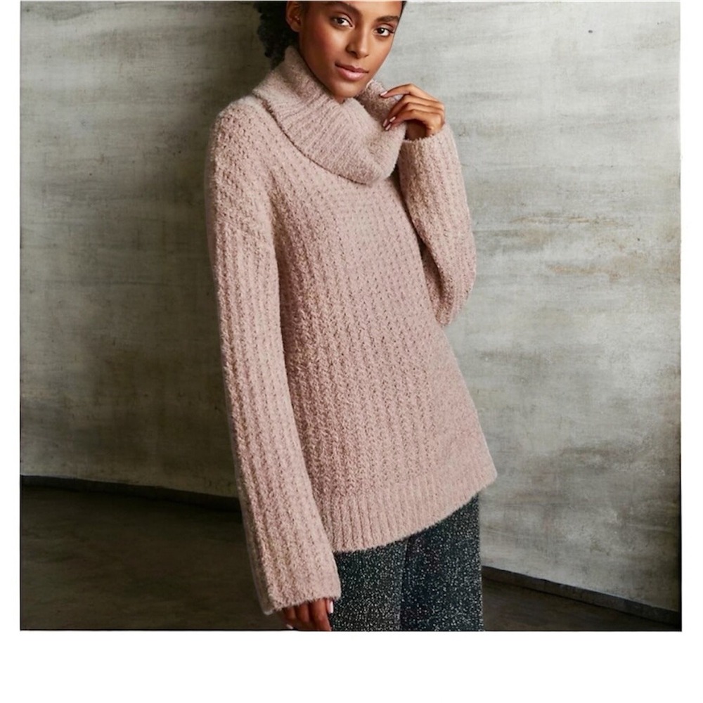 Anthropologie Maeve Cowl‎ Neck Textured Knit Oversized Sweater Tunic  Women's M